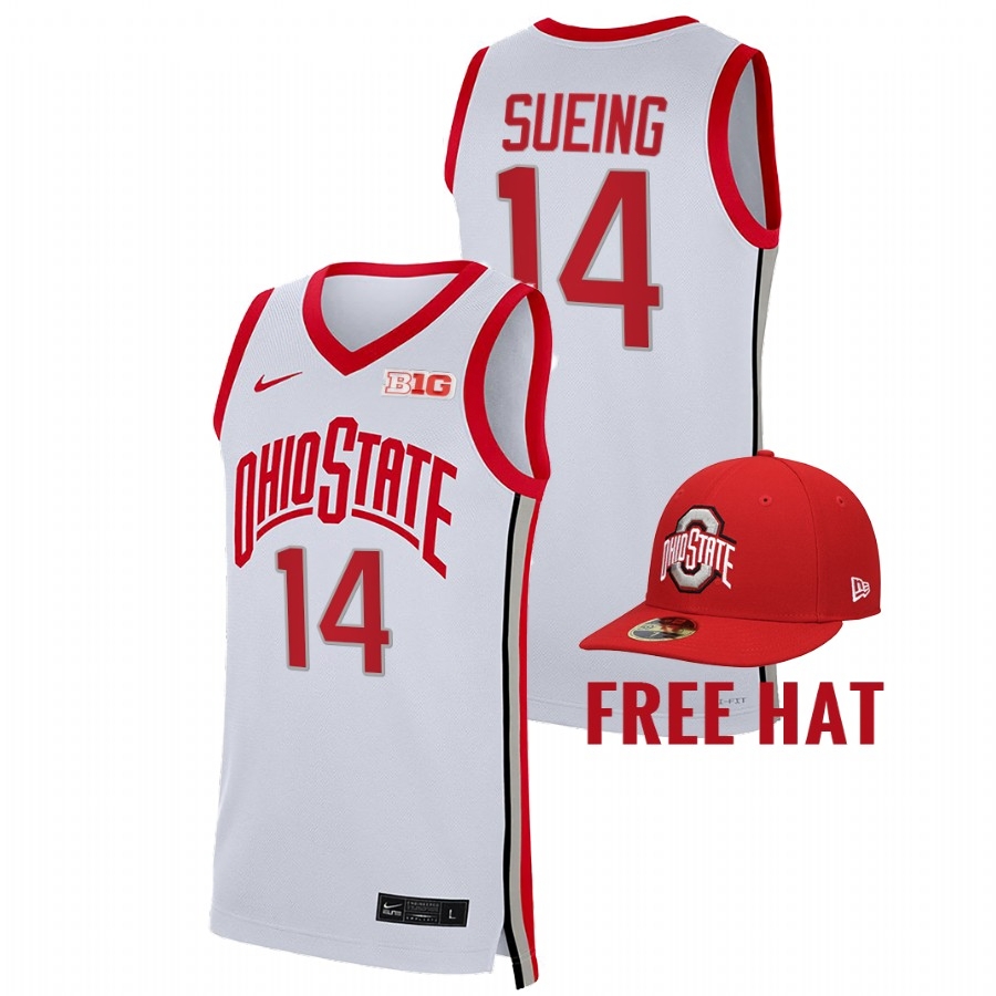 Ohio State Buckeyes Men's NCAA Justice Sueing #14 Sueing 2021-22 Free Hat College Basketball Jersey EFD4149TB